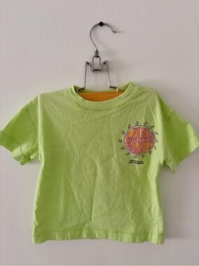 Zara Lime Green Short Sleeve Graphic Tee